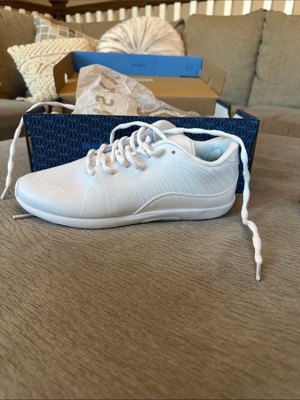 Varsity White Low-Profile Athletic Sneakers